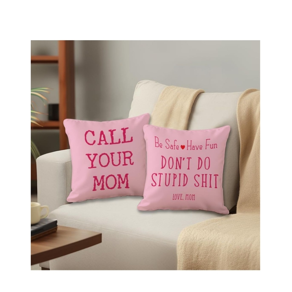 👣4/$20. Funny Pillow Case Double-Sided Call Your Mom & Be Safe Have Fun. NWT